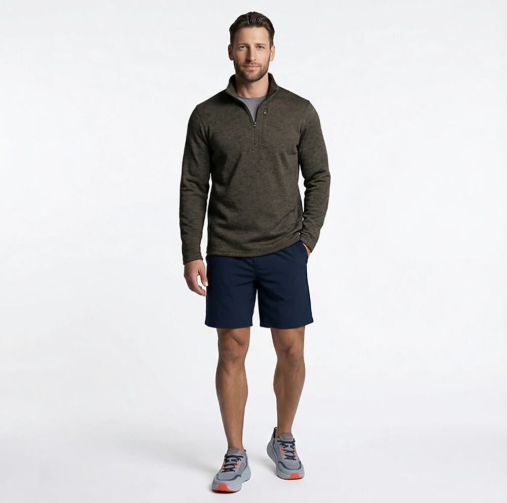 Magellan Outdoors Men 2XL Hickory Canyon Slub Fleece Quarter Zip Sweater HR11-25